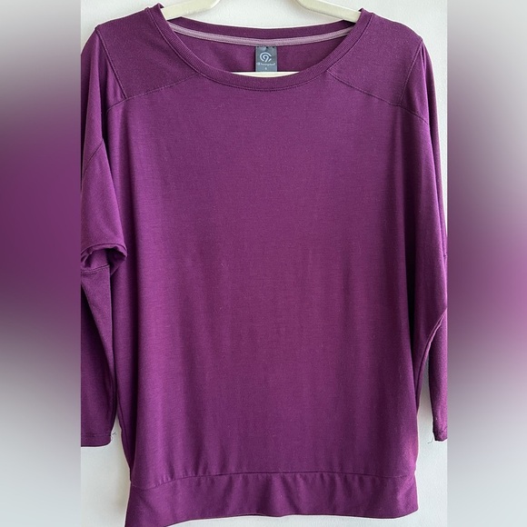 C9 Champion Women's Long Dolman Sleeve Open Back Top, Dark Berry Purple, Small - Picture 7 of 16